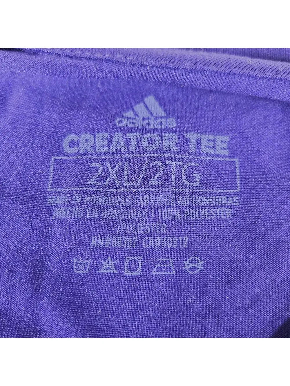 Adidas Creator SS Men’s 2XL Purple Athletic Performance T-Shirt NWT